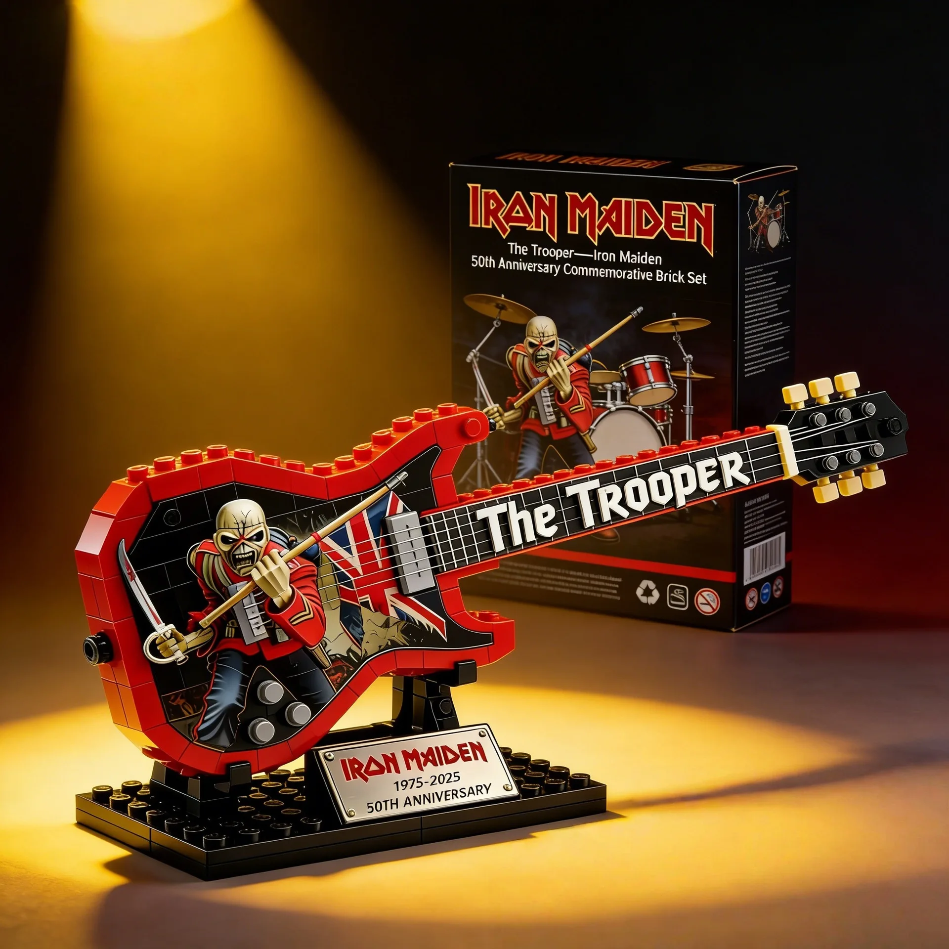 Building Block Guitar Model Assembling Ornament Rock Band ACDC Iron Maiden Creative Toys Puzzle Construction Set Blocks 14+y view 4