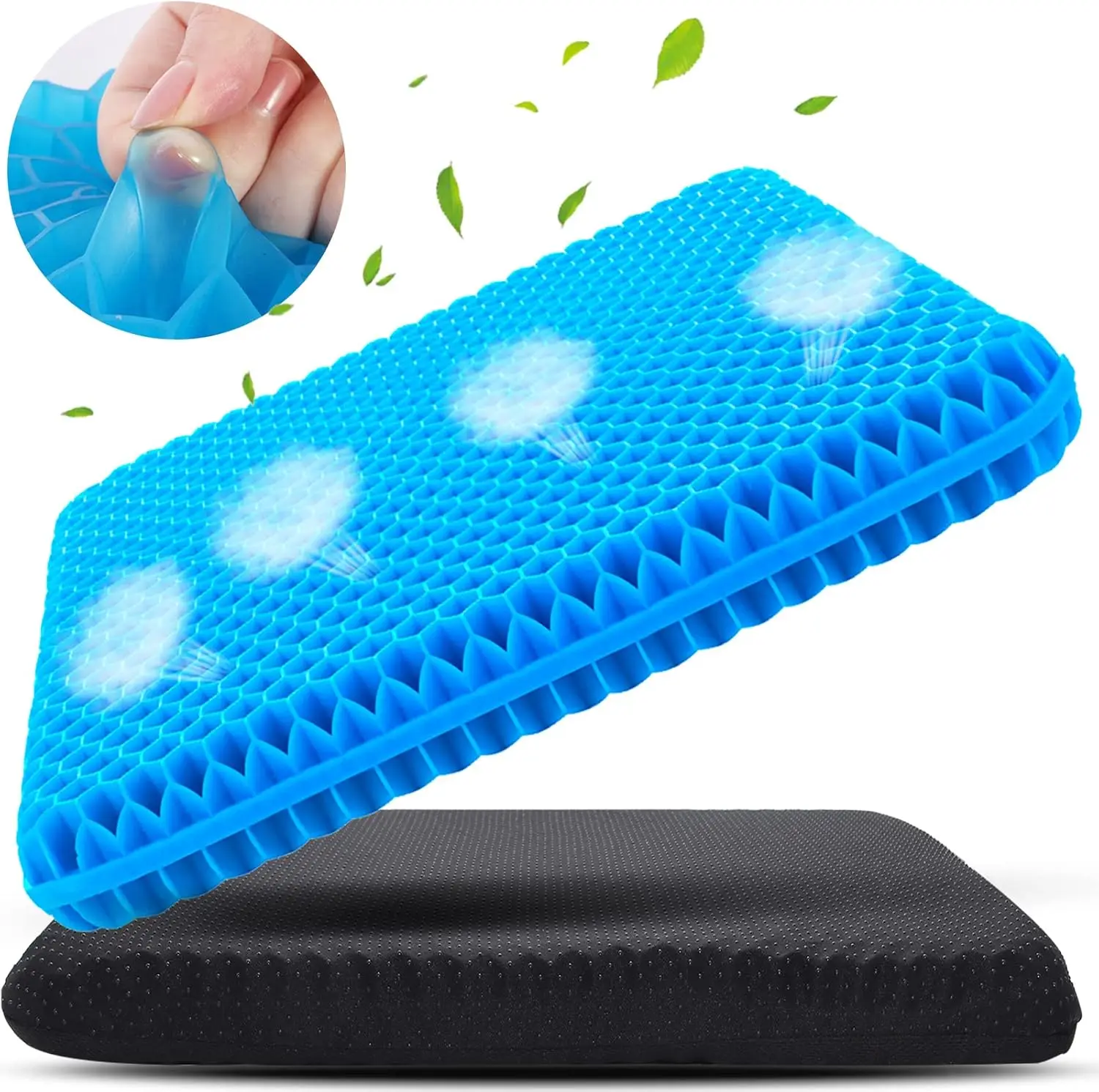 

Large Gel Seat Cushion for Long Sitting (Large & Thick), Soft & Breathable, Gel Cushion for Wheelchair Reduce Sweat, Chair Cushi