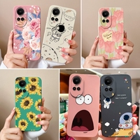 Cases For Oppo Reno 10 Pro 5G Flower Soft Smooth Liquid Silicone Lens Shockproof Back Cover For Oppo Reno10 Pro Coque Bumper