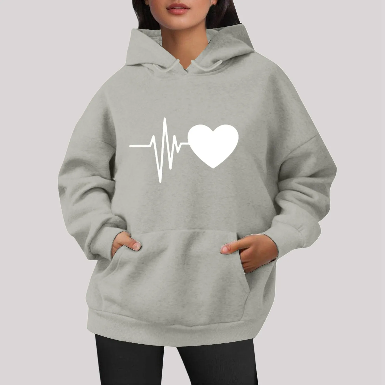 

Women's Pullover Fashion Casual Fun Print Hooded Sweatshirt Loose Sports Tops With Pockets Pullover For Women 2024 Hot Sale