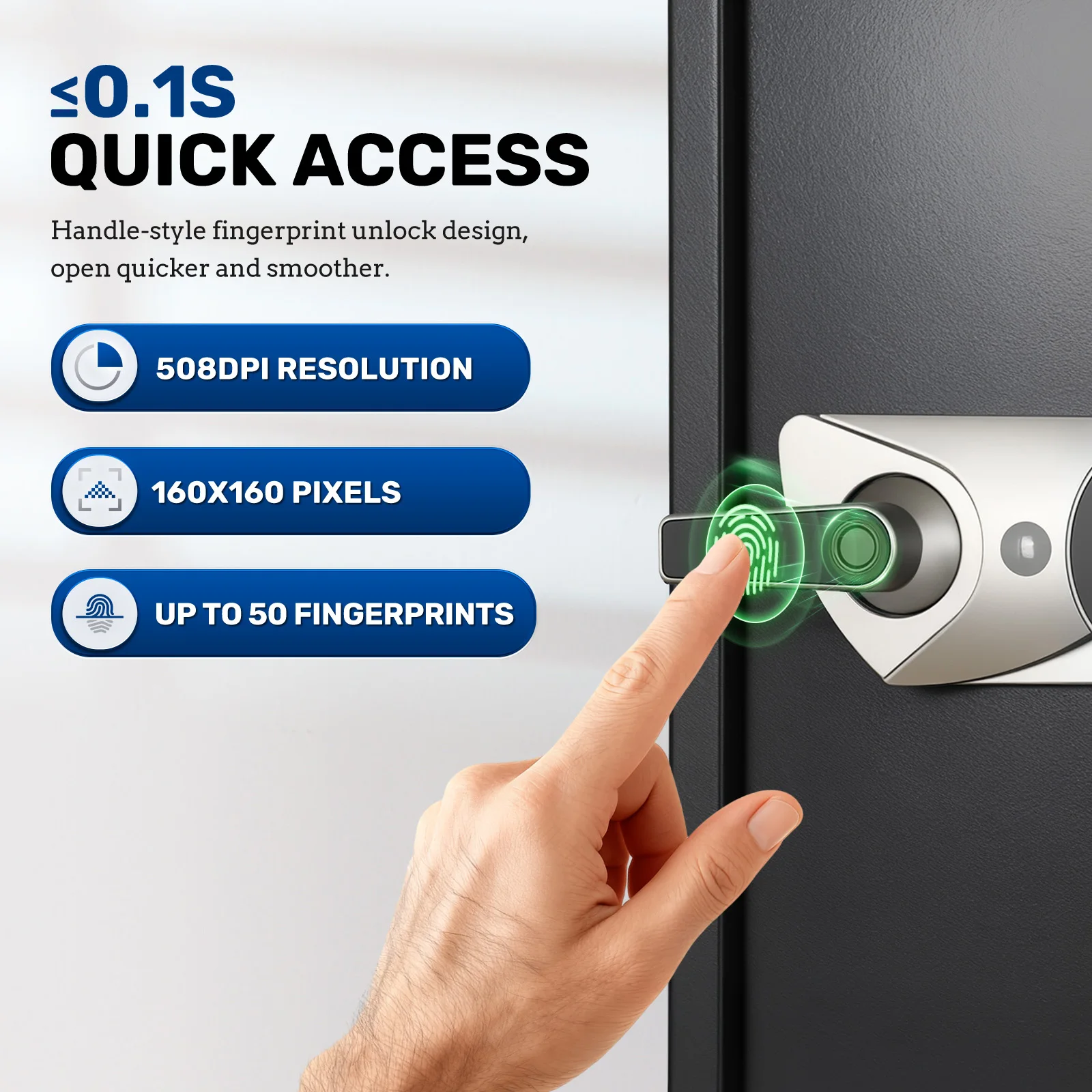 SF0606 H55 Fingerprint Safe Box Fingerprint Recognition Box With Keys, Keypad Lock, LCD Display, Dual Alarm System for Jewelry