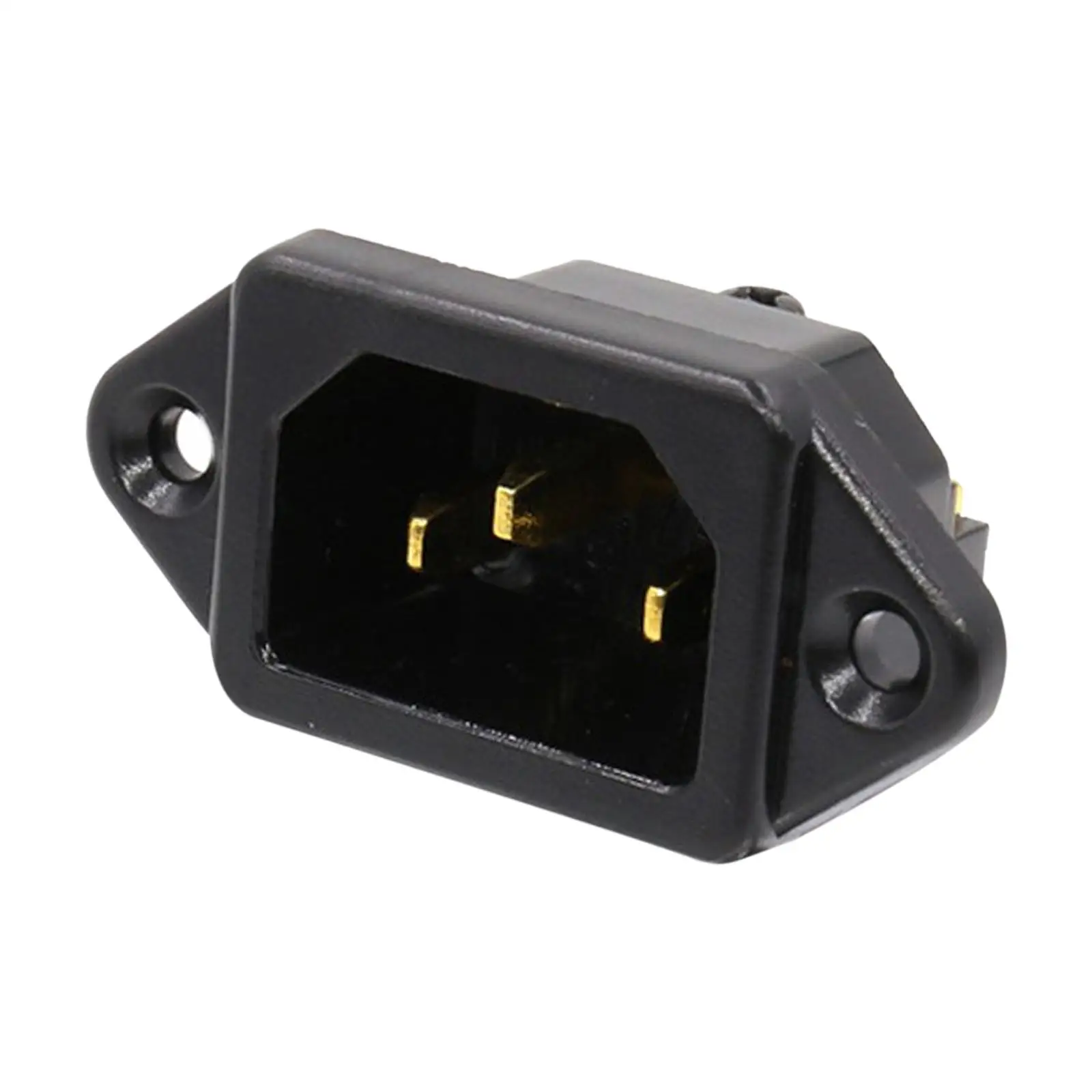 conector preto da entrada do IEC do adaptador 5.1x2.4x2.8cm da tomada da montagem do painel de 250V 15A