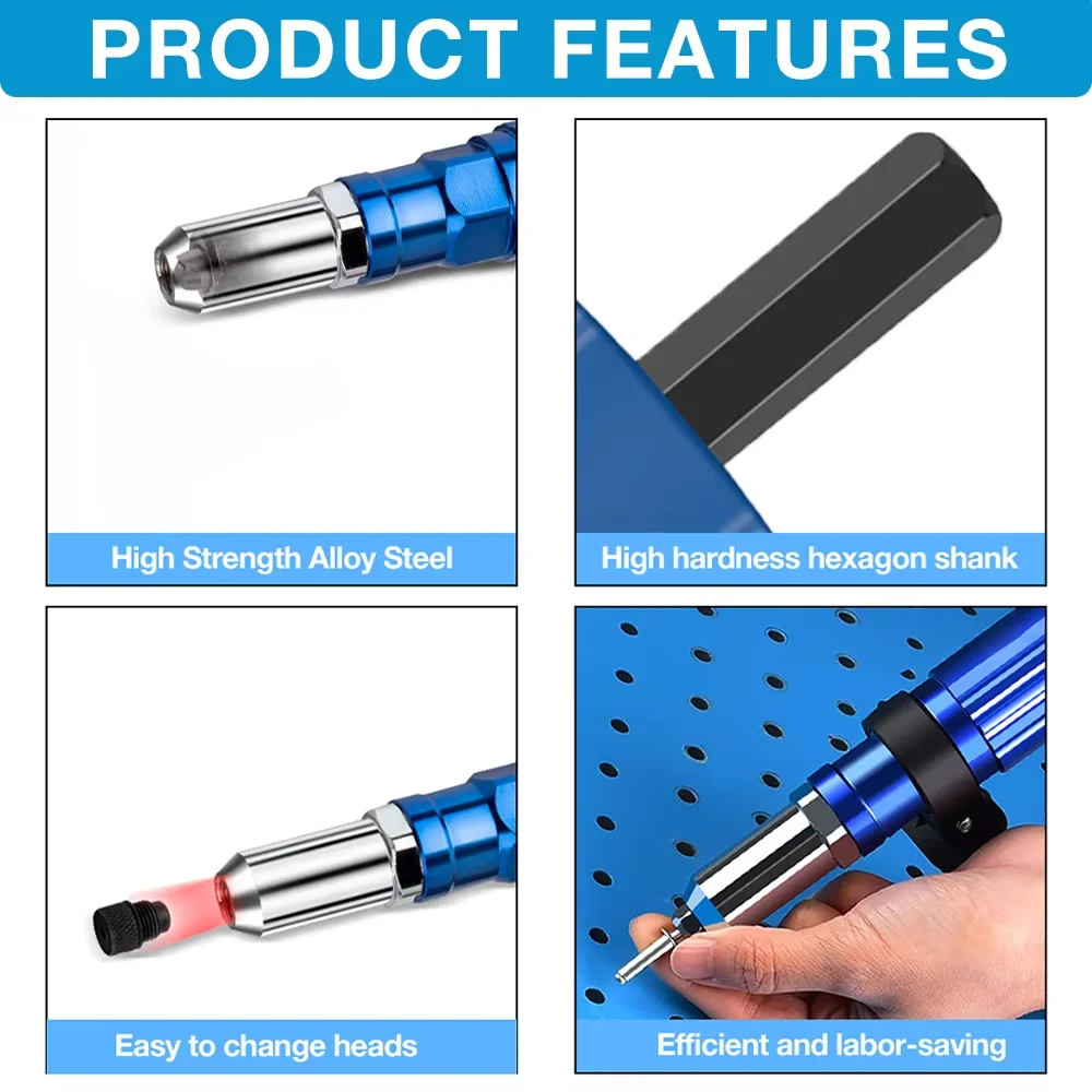 Riveting Machine Electric Rivet Gun Adapter 2.4-3.2-4.0-4.8mm Riveting Tools Home Riveting Machine For Electric Drills