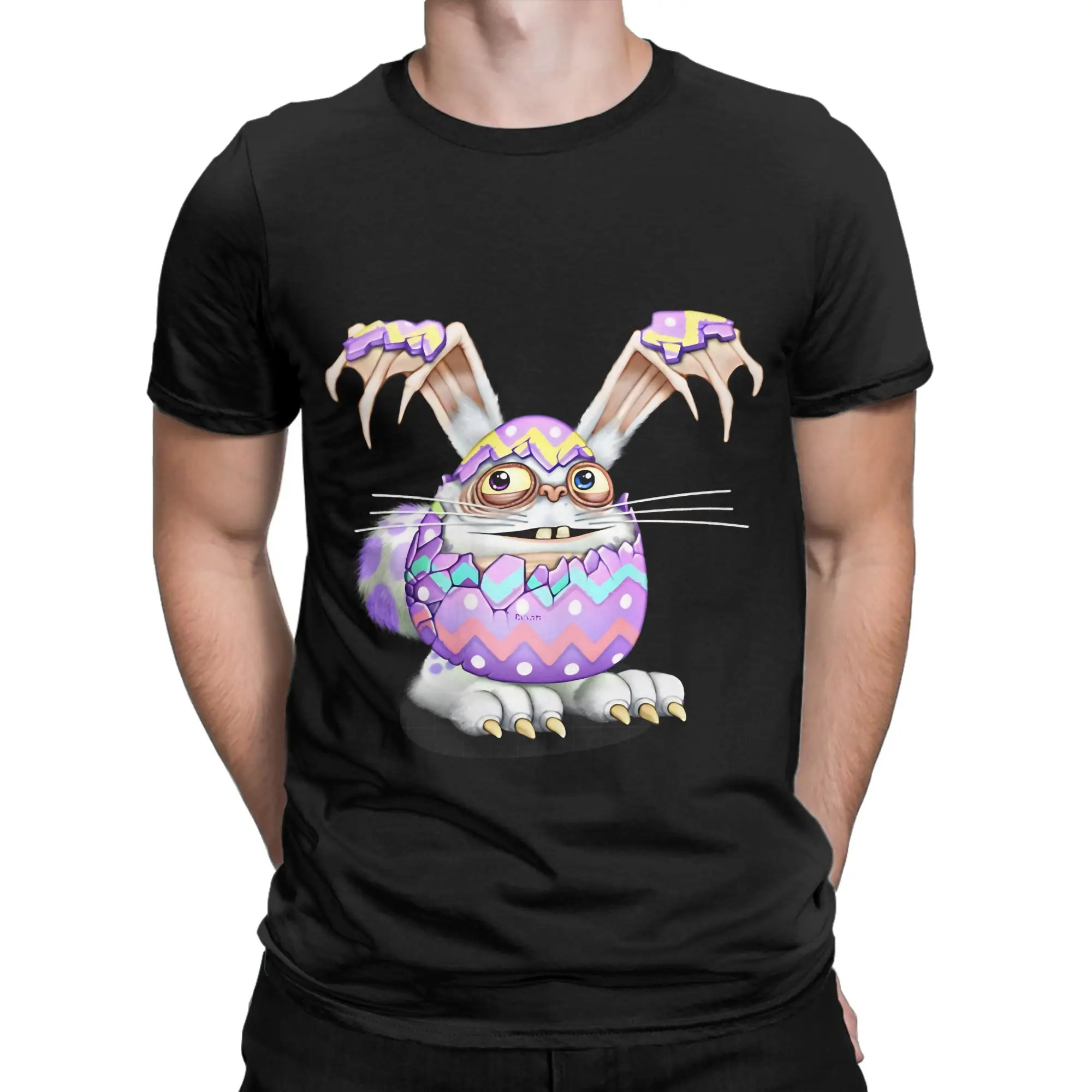 Vibrant colorful beast  Classic My Singing Monsters Graphic 100% Cotton T-Shirt Tops Tees For Men