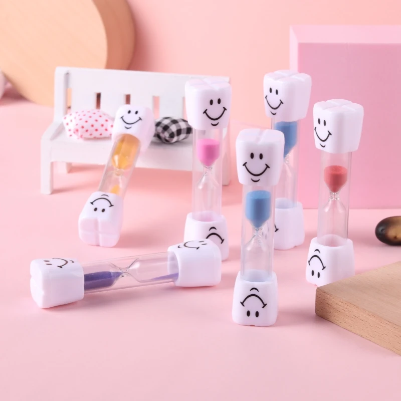 1PCS 3Minute Smiling Hourglass Creative Cute Smile Face Sandglass Timers Sand Clock Desktop Ornament Kids Brush Teeth Sand Clock