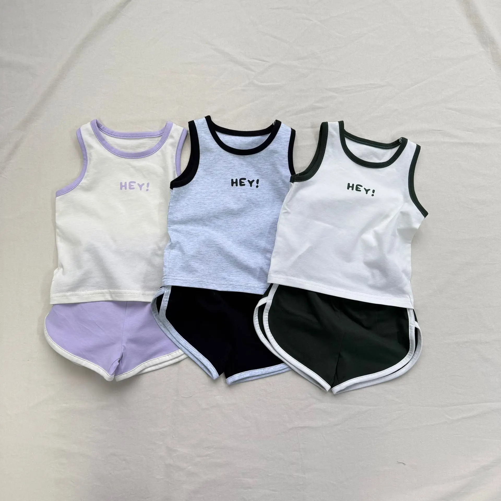 

Summer Kids Sleeveless Clothes Sets Baby Boys Letter Vest And Shorts 2Pcs Casual Set Toddler Girls Cotton Sports Suits