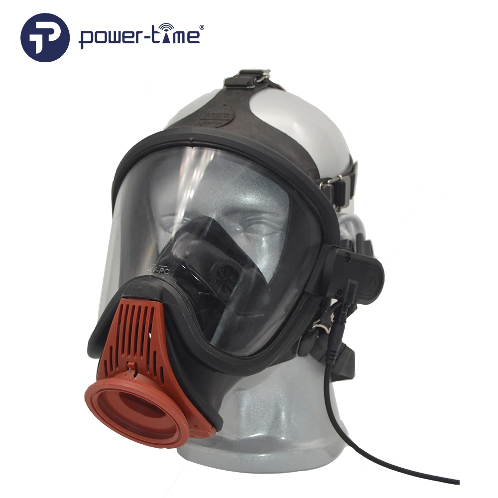 Mask-mounted Fireman Helmet Bone Conduction Headphones with Big PTT for Walkie Talkie