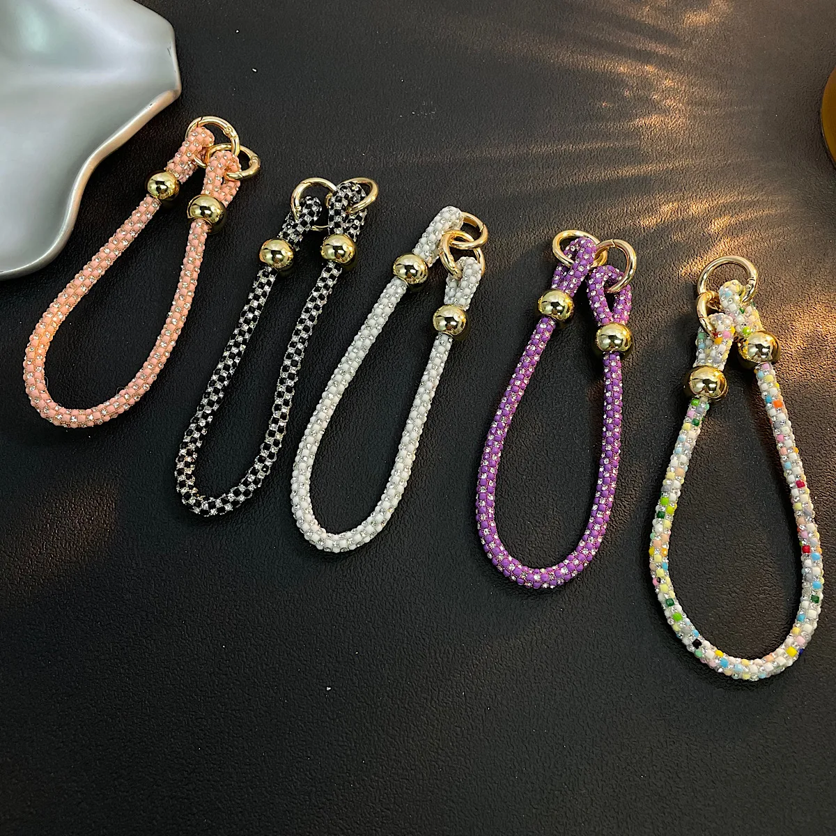 

Exquisite Mobile Phone Chain Hanging Rope Dopamine Hanging Chain Colorful Wrist Style Sparkling Diamond Hand Rope