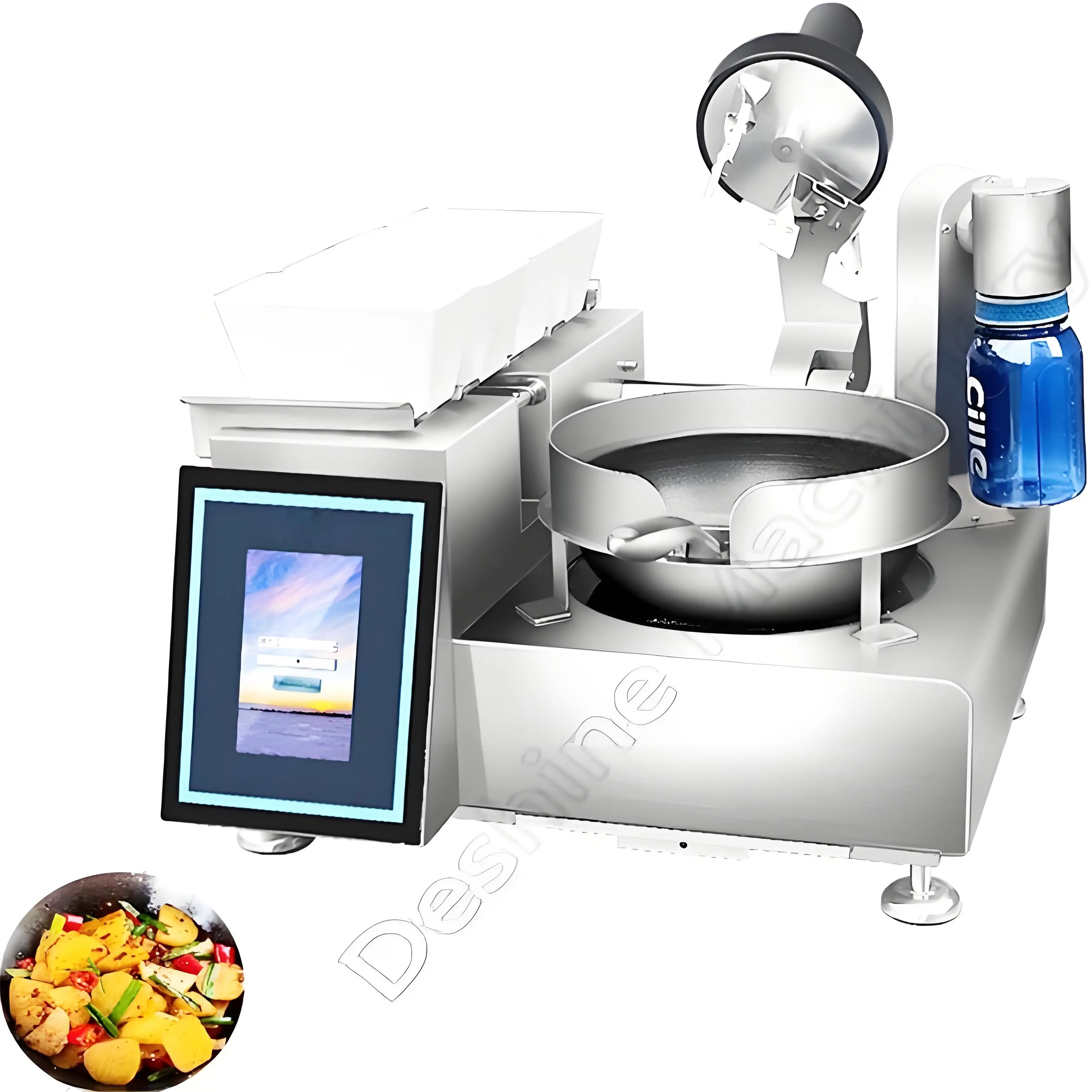 Robot Kitchen Cook Automatic Cooking Machinery With Arm Cooking Machine Automatic Intelligent Rotating Wok