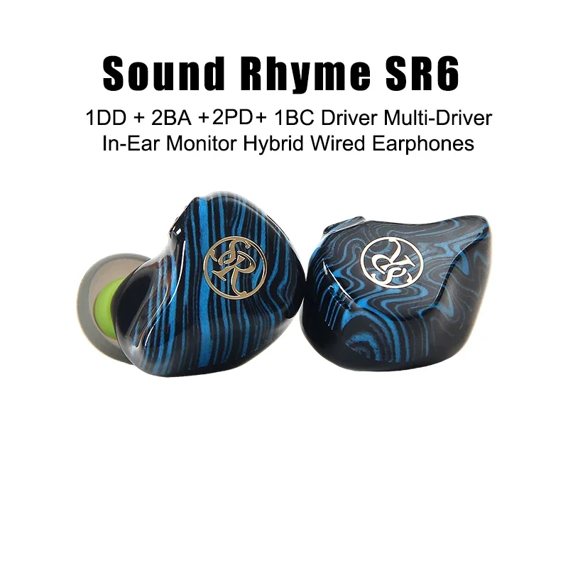 Sound Rhyme SR6 1DD+2BA+2PD+1BC 有線イヤホン 2in1ケーブル 特別割引