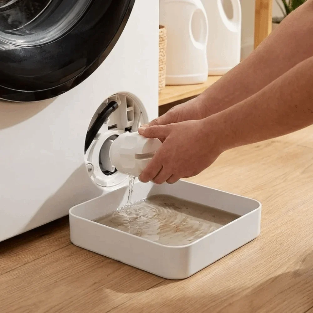 Plastic Washing Machine Drainage Tray Leak Proof Spill Collection Drain Water Catch Box Flow Guide Lid Opener