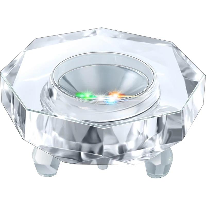 Color Changing LED Light Base Crystal Display Stand for 3D Crystal Art Lighted up Small LED Holiday Party Decoration