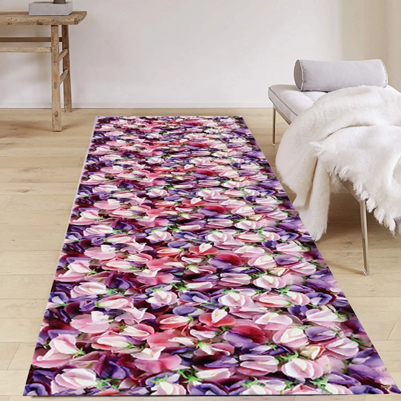 Long Hall Carpet,Cuttable Backing Non-Slip Area Rugs Soundproof Anti-Static Soft Washable for Indoor Living Room