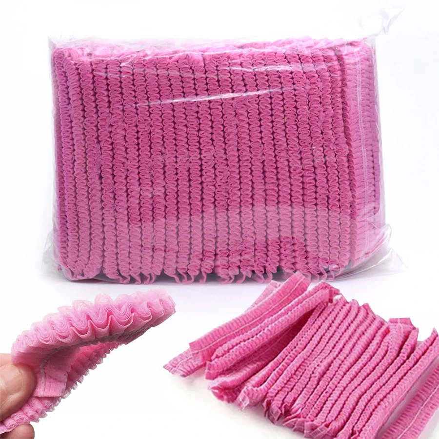 20/100Pcs Disposable Non Woven Fabric Hat For Eyelash Extension Makeup Hair Net Caps SPA Hair Salon Sterile Hats Supplies