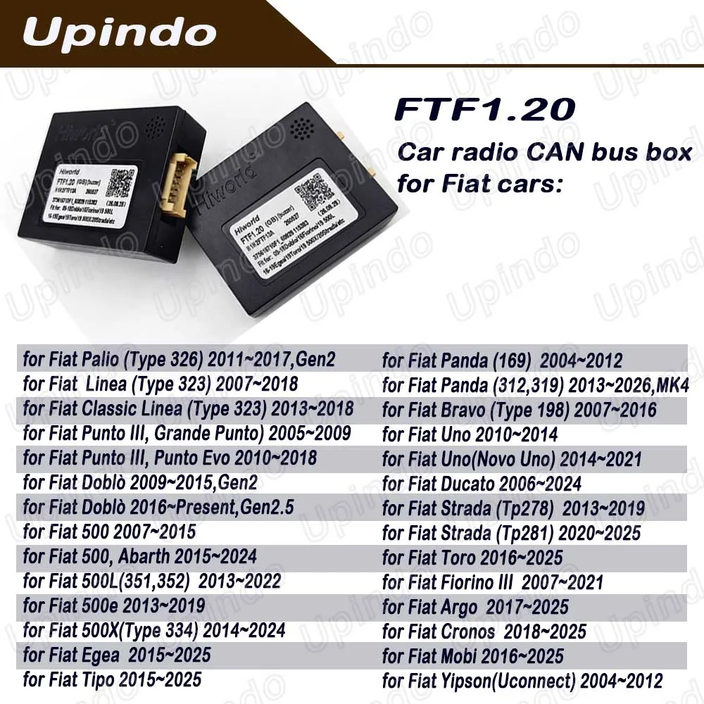 Car Android Head Unit Stereo CAN Bus Adapter for FIAT Doblo 500 Uno Fiorino Palio Bravo Punto Panda Dacuto Strada Argo Toro