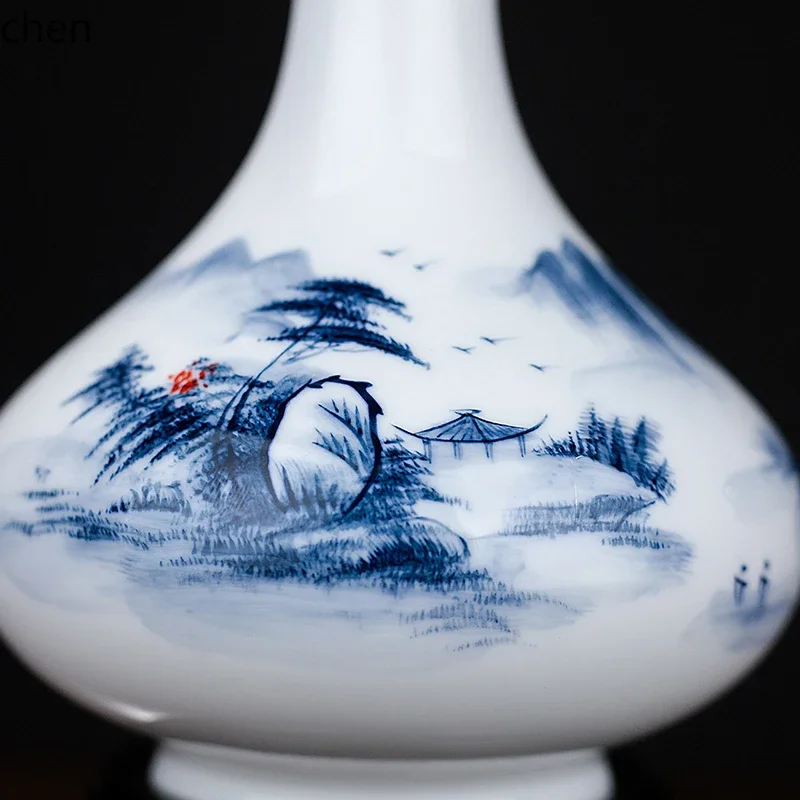 LYY high-end hand-painted rich small vase ornament ceramic living room flower arrangement home