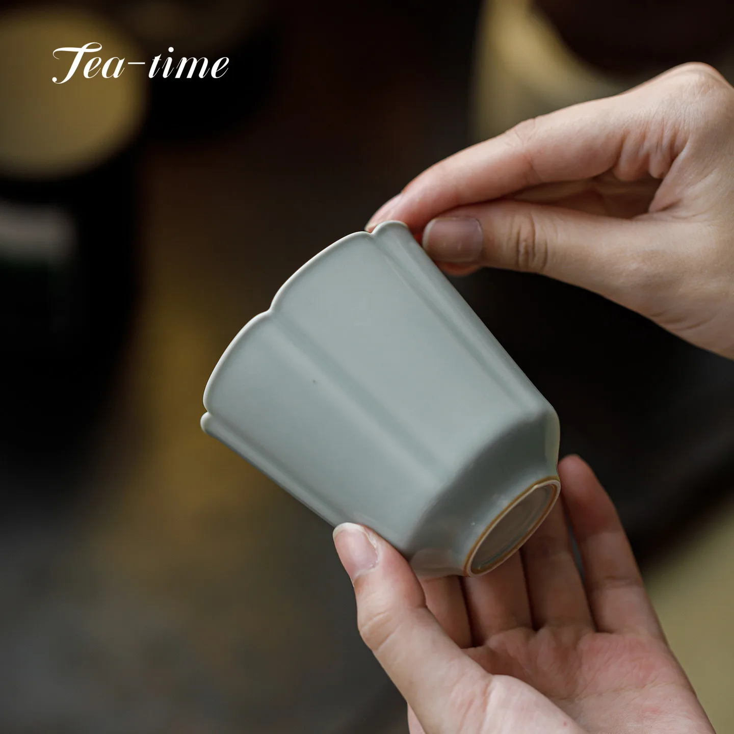 

Ru Kiln Ceramic Tea Cup Handmade Petal Porcelain Cups Teacups Maker Ceramics & Pottery Beautiful Drinking Teacup Puera Bowl Tool