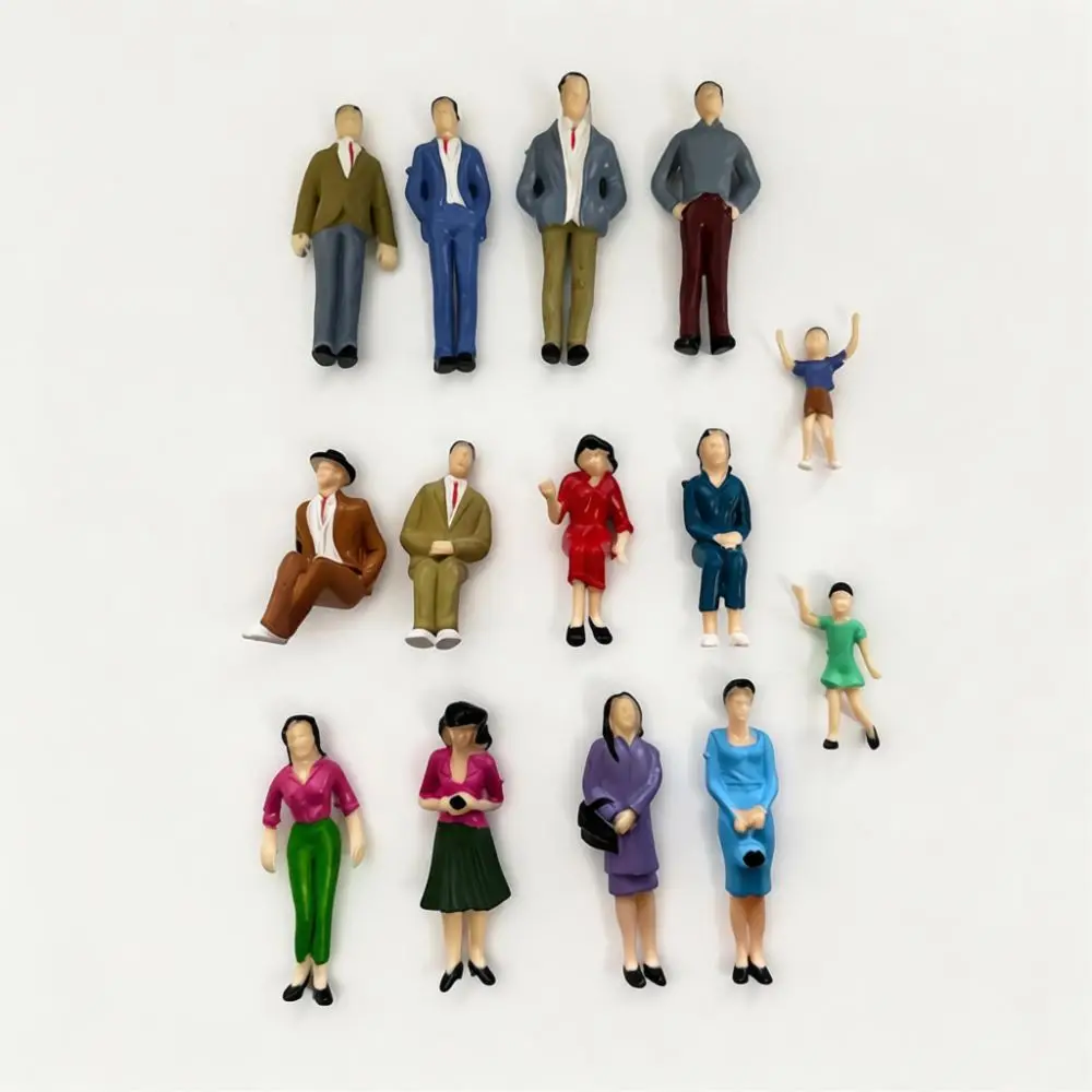 Painted Tiny People Figures For Architecture Sand Table Model Scenery Diorama Construction Crafting Accessory Professional Set