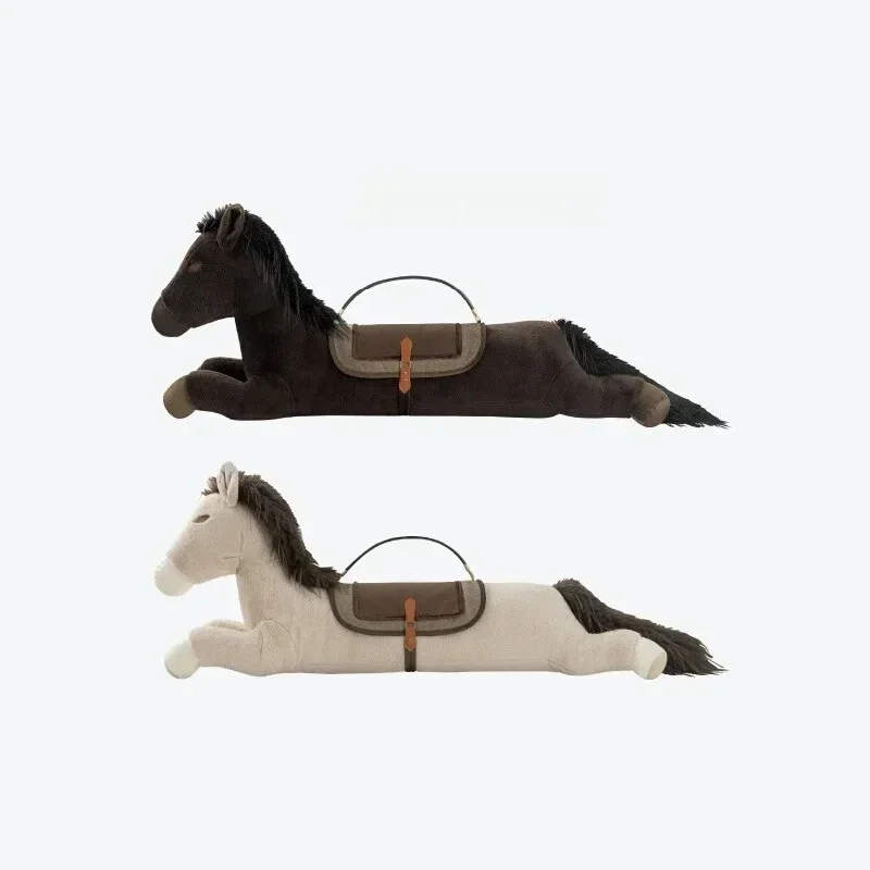 Long throw pillow, girls sleep with legs plush horse, bed pillow