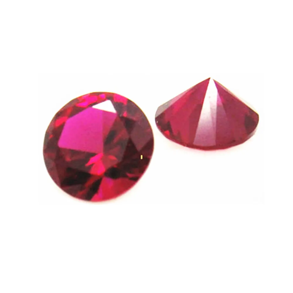 

Ruby Round Faceted Gemstone Brilliant Cut Ruby Gem Multiple Sizes to Choose