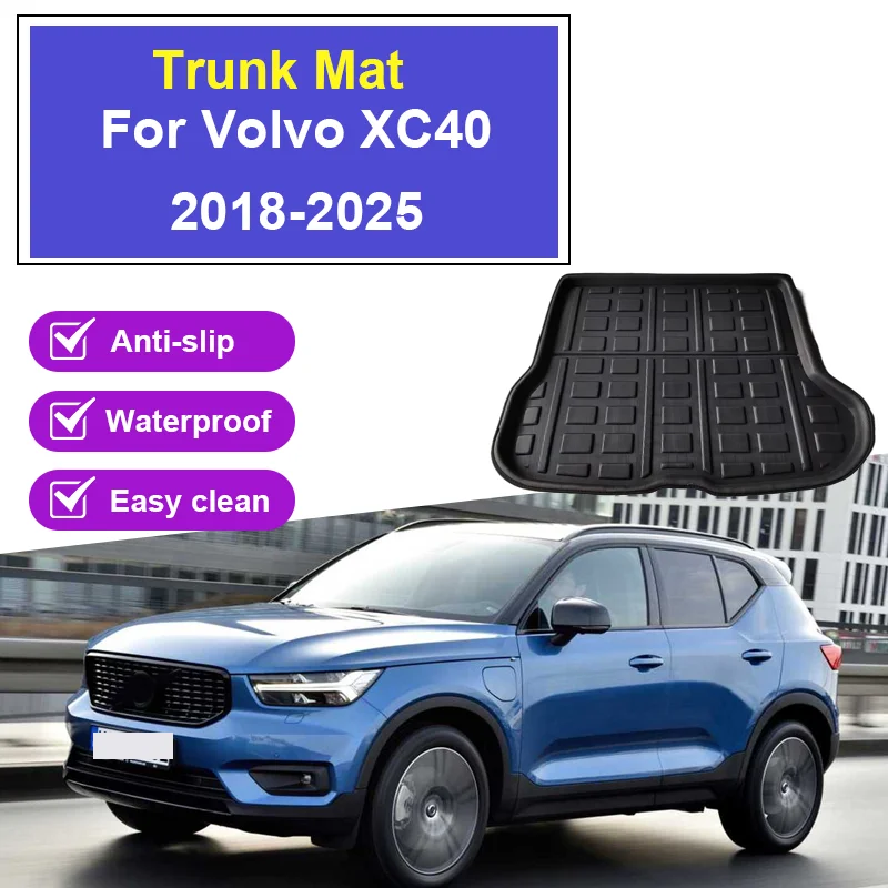 

Коврик в багажник автомобиля для Volvo XC40 2018 2019 2020 2021 2022 2025, поднос для багажа, водонепроницаемые защитные накладки для хранения, напольный коврик