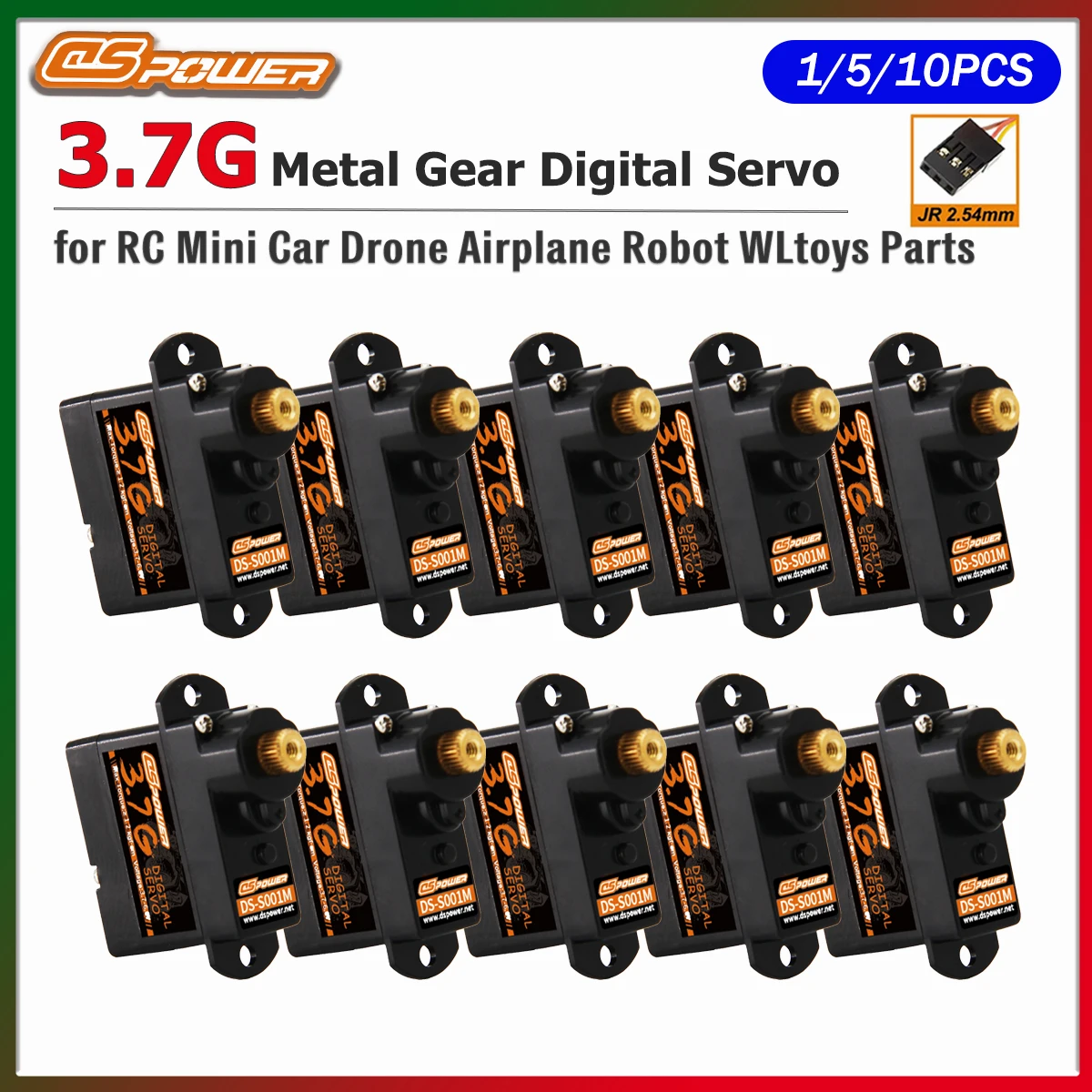 DSpower 3,7g Metallgetriebe Digital Servo 1,2kgf.cm Drehmoment 3,7-6V für RC Auto Flugzeug Starrflügler Hubschrauber Drohne Roboter WLtoys Teile