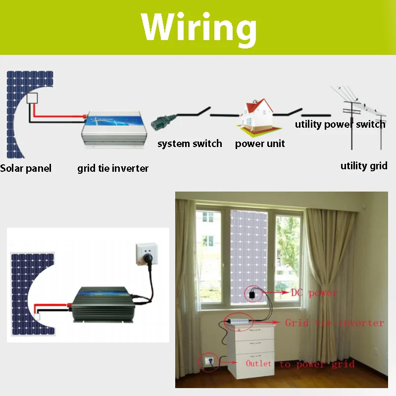 1000W On Grid tie solar inverter 1KW with mppt solar inverter 10.5-30V or 22-50V DC input to 100V 110v 120V 220V 230V AC output