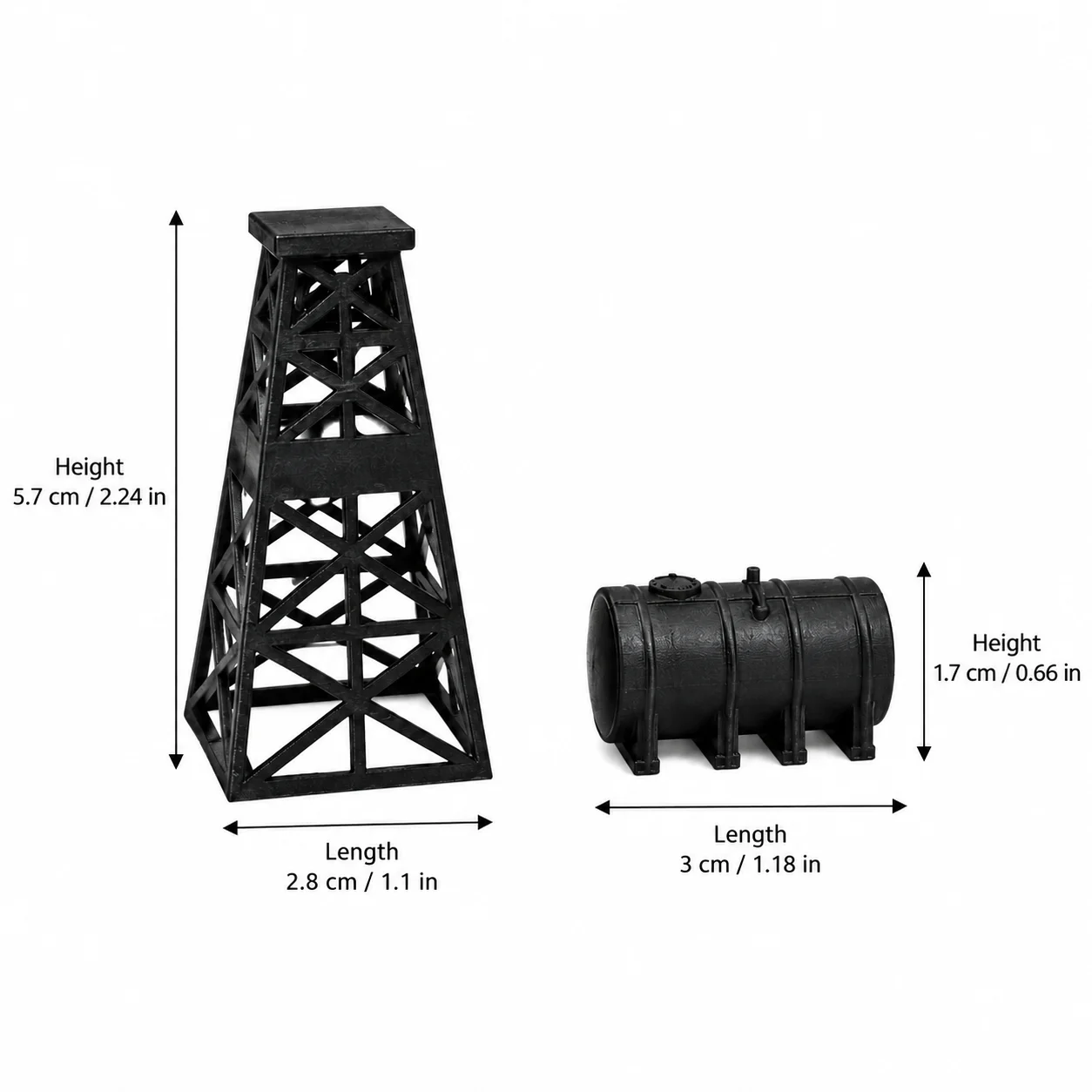 Miniature Oil Well Frame Oil Storage Barrel Set, Mini Industrial Petroleum Equipment Model, Collection for Miniature Enthusiasts view 6
