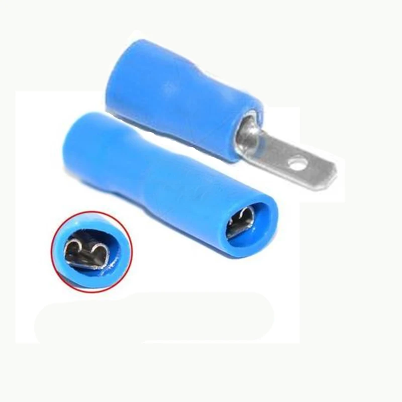 100pcs (50Pairs) 2.8mm red blue Female/Male Fully Insulated Spade Insulated Electrical Crimp Terminal Connectors Audio Wiring