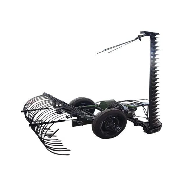 2-in-1 Electric Lawn Mower with Adjustable Rake Attachment Heavy-Duty Grass Trimmer Debris Collector Cordless Garden Tool Set