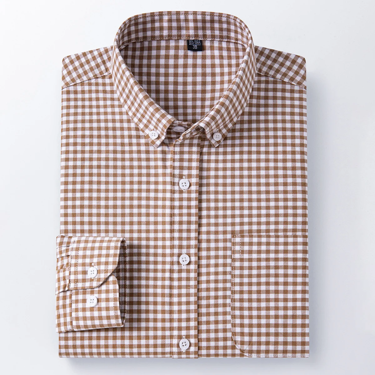 

New 100% cotton Oxford fabric men's long-sleeved shirt in 6XL size for business casual and fashionable wear, no ironing required