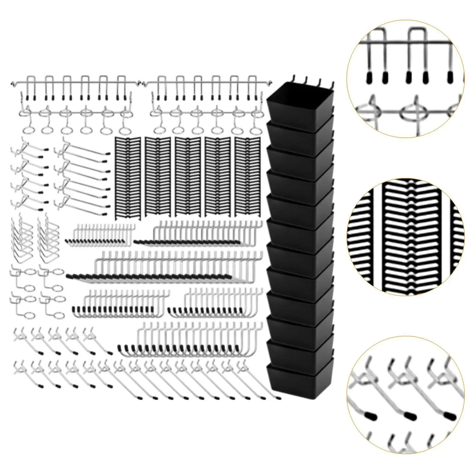 300x Stecktafel-Haken-Sortiment-Set, verschiedene Werkzeuge, Mehrzweckhaken, Metallhaken