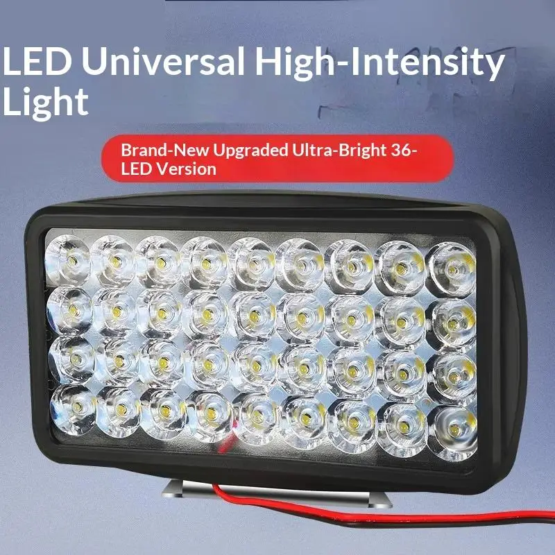 36 LED Waterproof 12V Flood Work Light White Beads Motor Spotlight for Outdoor Job Site Use