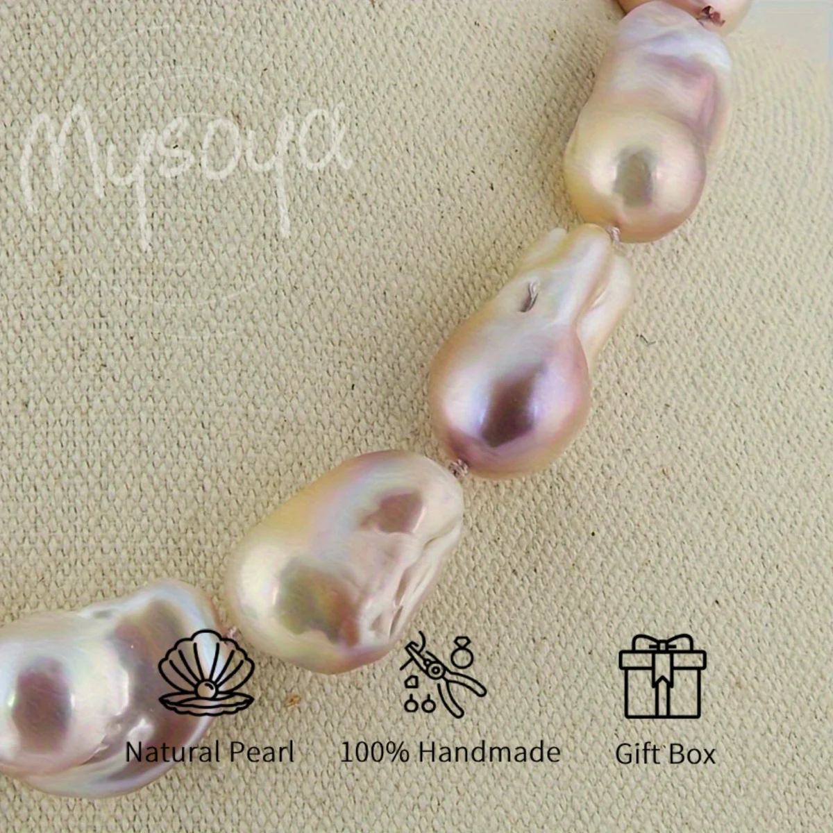 

MYSOYA 12-21 мм розовое фиолетовое ожерелье из пресноводного жемчуга в стиле барокко с подарочной коробкой идеальный подарок на свадьбу, день рождения, Рождество, Новый год