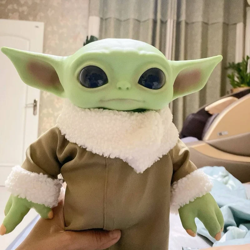 Star Wars 28cm Pvc Yoda Figure Grogu Plush Action Figure Toys Yoda Baby The Mandalorian Anime Dolls Gifts Adults Kawaii Model view 3
