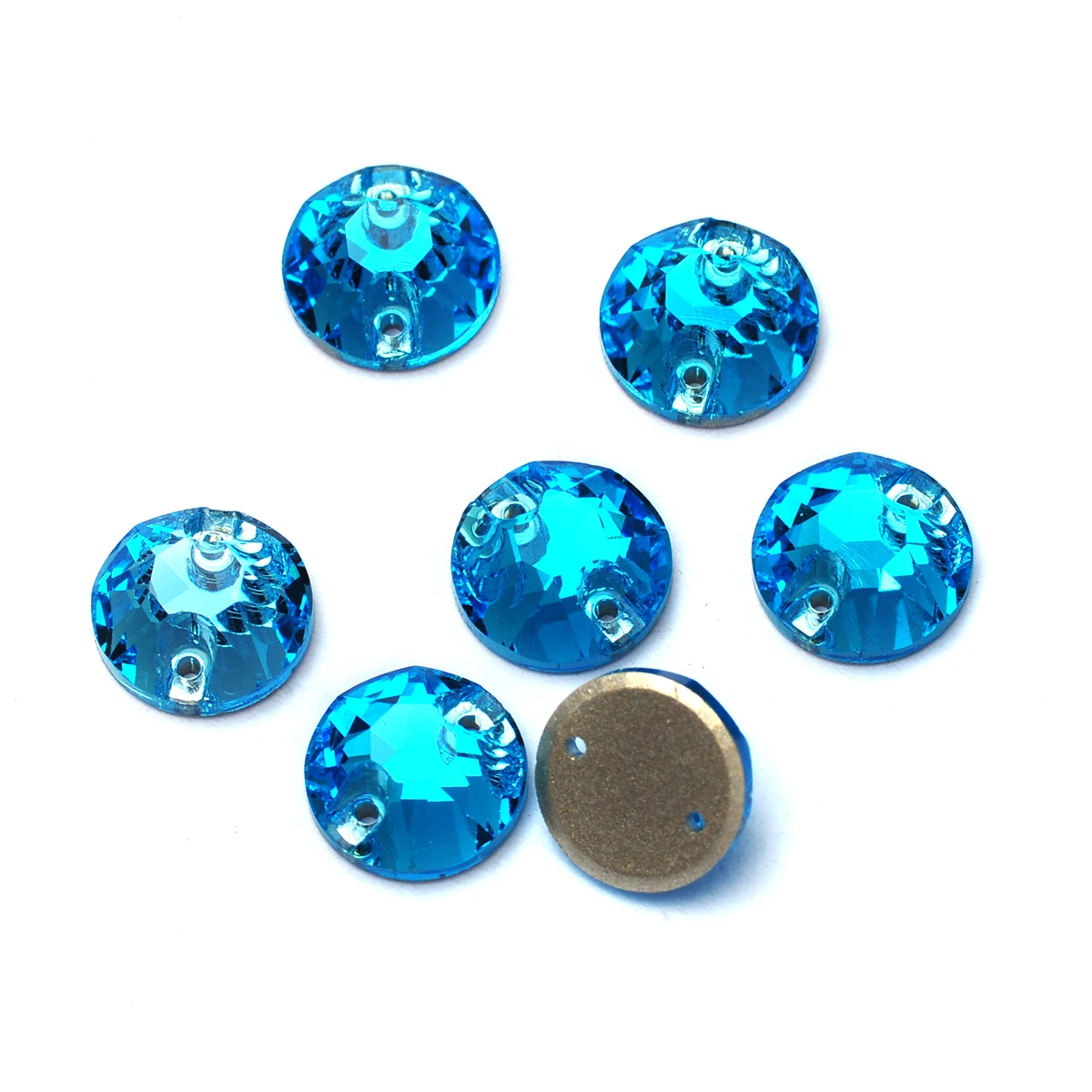 PUBRILEX K9 Aquamarin Abgeschrägte Strasssteine, Dekorative Kristallsteine zum Nähen für Sportbekleidung, Schmuck und Kleideraccessoires – Detail 8