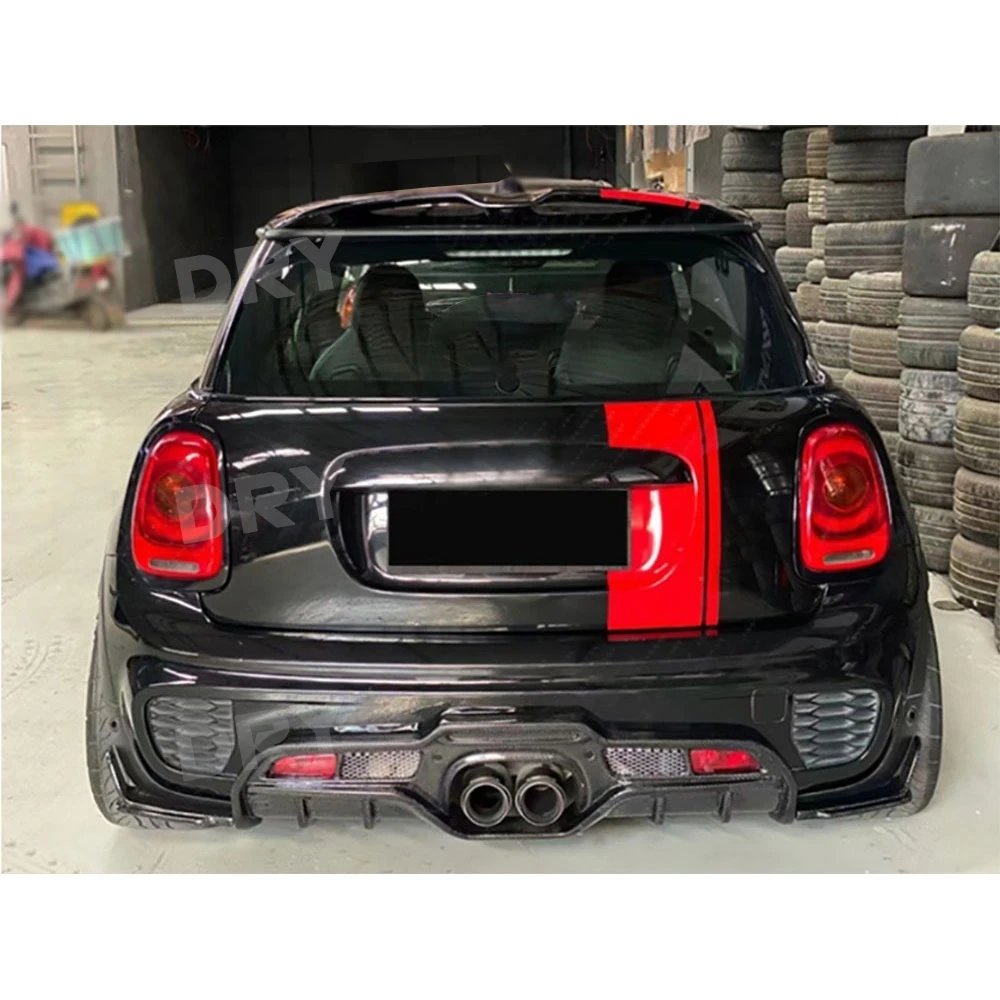 Rear Diffuser Spoiler With Led Side Splitters Canards Flaps Body Kits For BMW Mini Cooper F55 F56 F57 JCW 2006-2015 Accessories