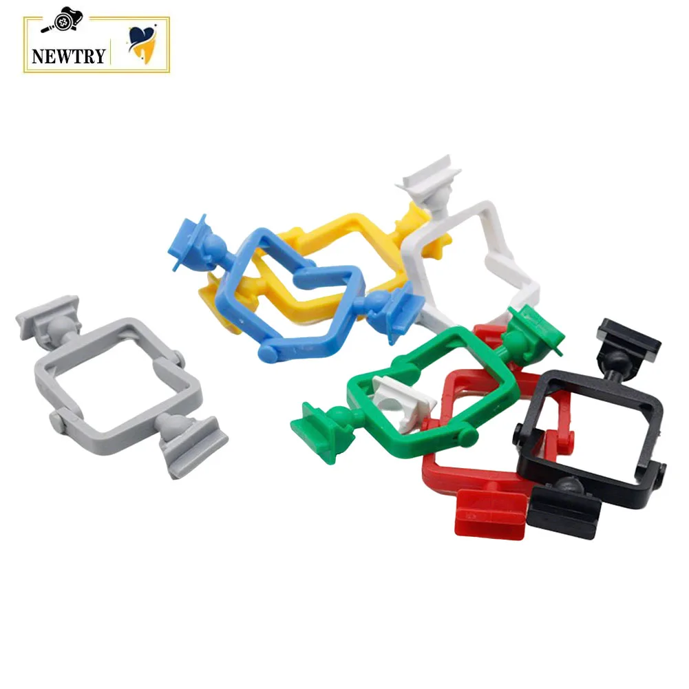 100Pcs Disposable Plastic Dental Articulator Occlusal Rack Mouth Bite Frame Holder Teeth Orthodontic Denture Test Occlusion Tool