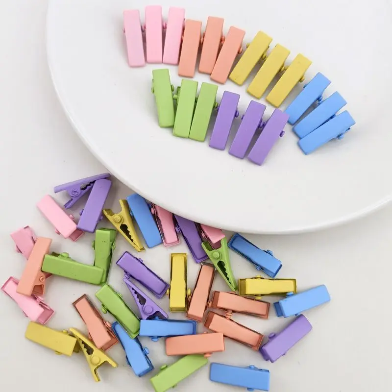 100Pcs/Lot DIY Handmade Children Hair Accessories Macaroon Color Hairpin Mini Square Pet Headdress Paint BB Clips Girls Headwear