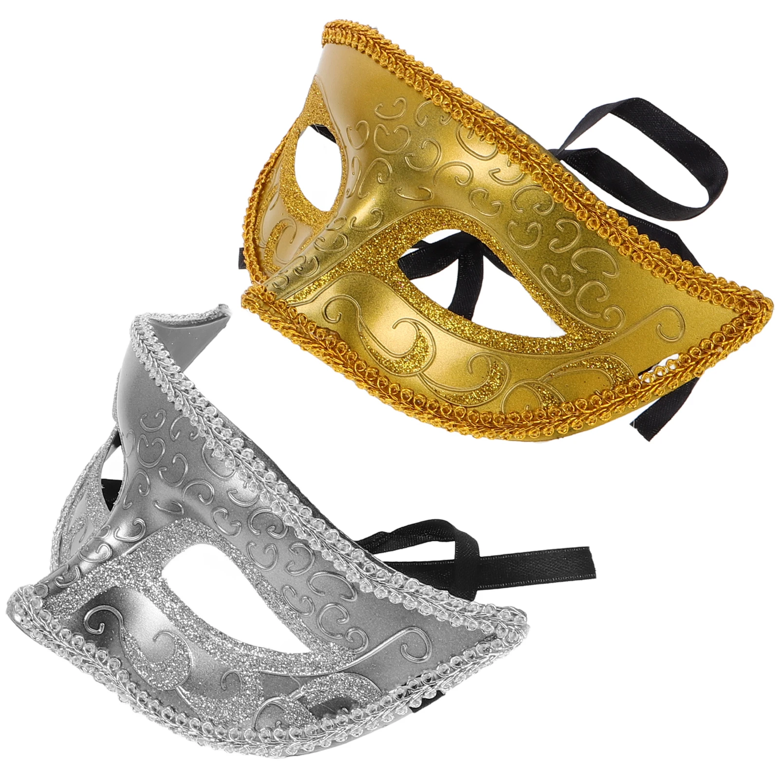 

2Pcs Princess Mask Half Face Masks for Halloween Masquerade Party Accessories Lightweight Plastic Eye Mask Costume