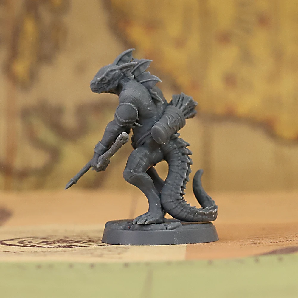 Lizardfolk Archer Unpainted Miniature Tabletop Wargaming Fantasy Role‑Playing Game Collectible Figure Model