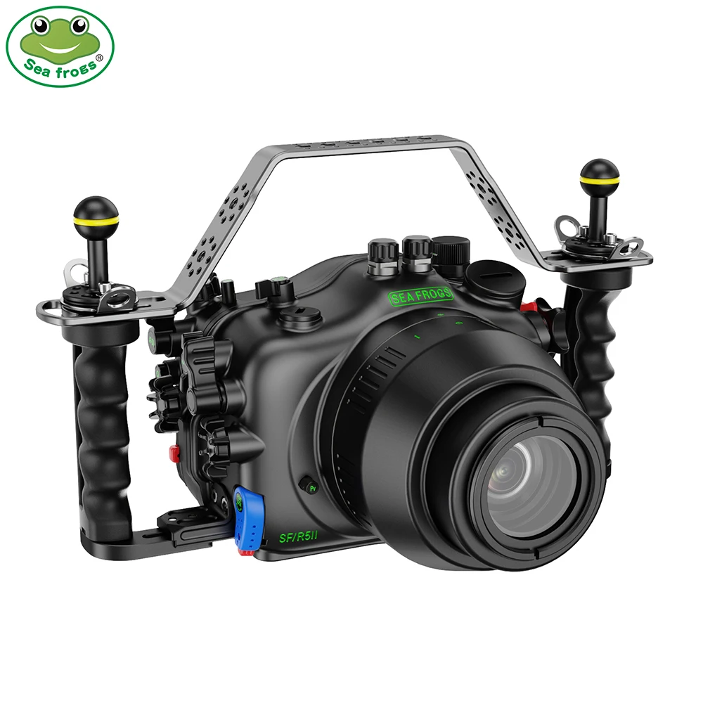 Seafrogs Aluminum Alloy Case For Canon R5II 100m/328ft Underwater Camera Housing with Macro lens barrel (Zoom gear included)