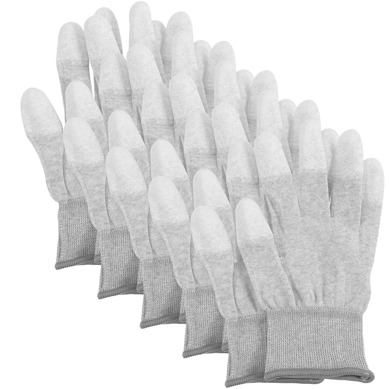 

5 Pairs Anti Static Gloves L 21 6cm Carbon Fiber PU Coated Tips Non Slip Durable Safety Electronics Working Gloves