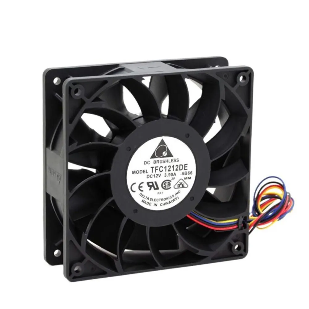 TFC1212DE for delta 120mm DC 12V 5200RPM 252CFM For Bitcoin Miner Powerful Server Case AXIAL Cooling Fan