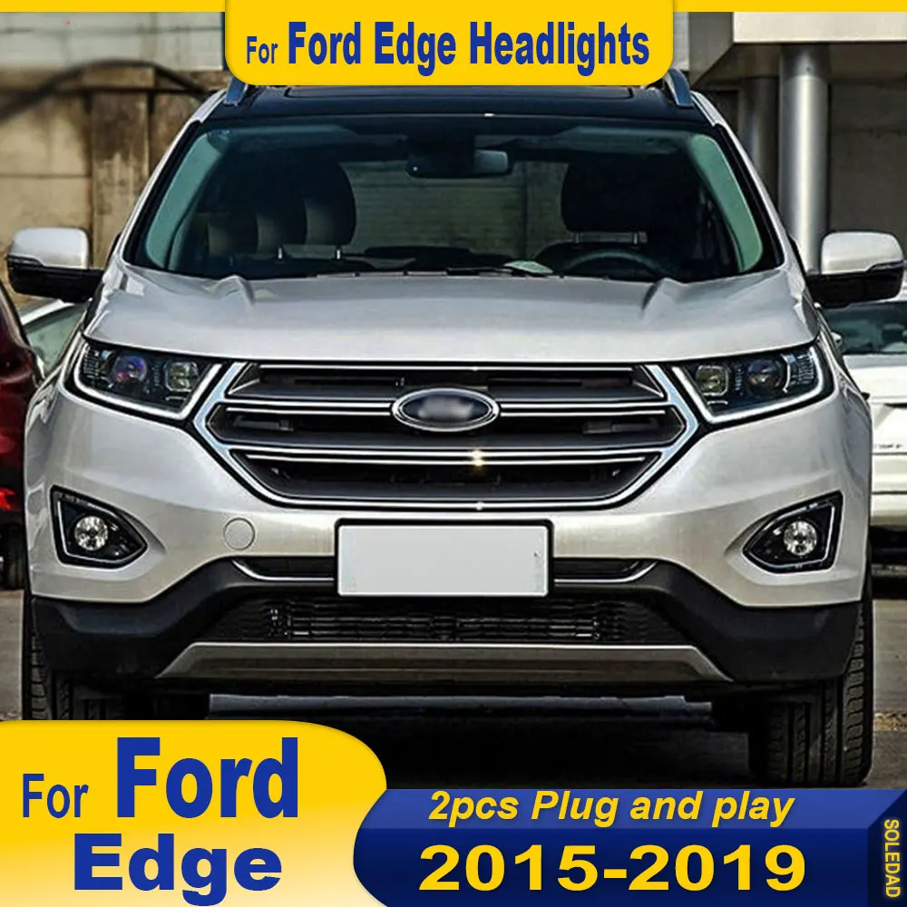 

Автомобильные светодиодные фары для Ford Edge 2015 2016 2017 2018, светодиодные автомобильные лампы дневных ходовых огней, динамические автомобильные аксессуары Plug And Play