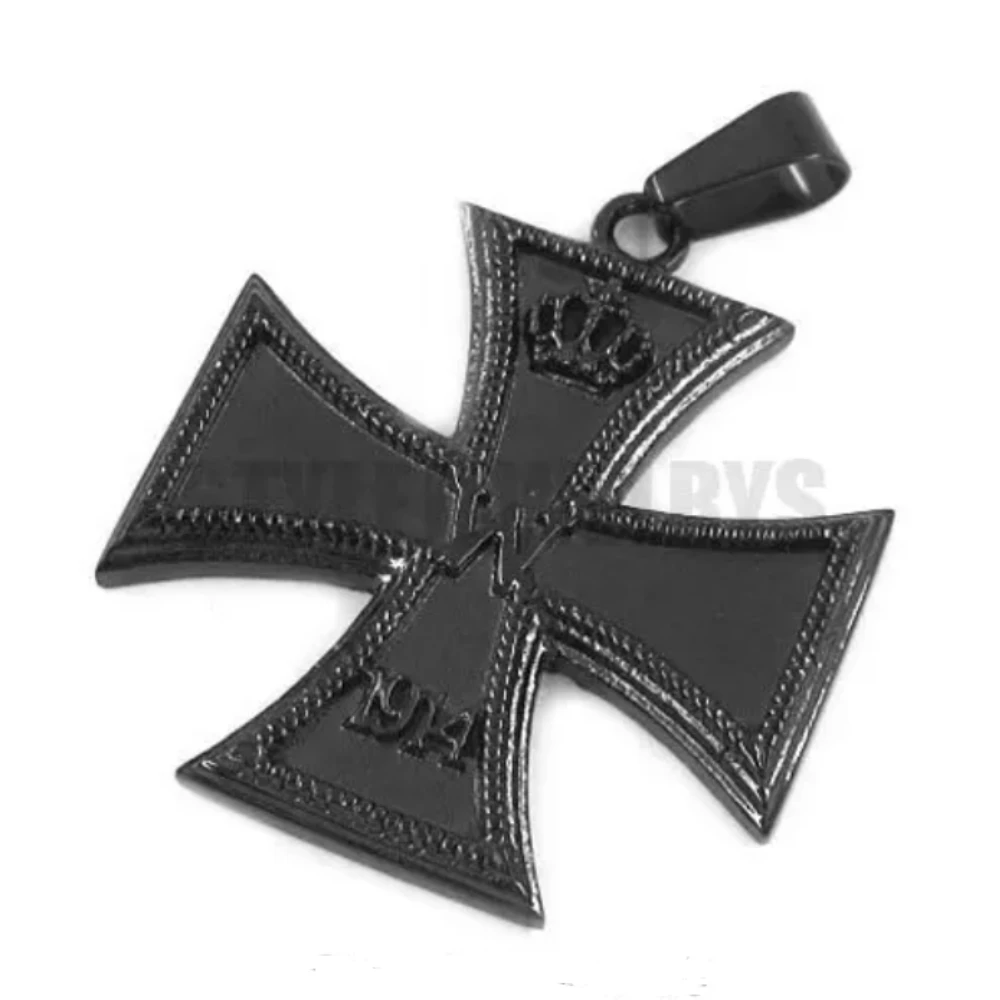 Classic Iron Cross Pendant Stainless Steel Jewelry Black Cross Biker Men Pendant SWP0299