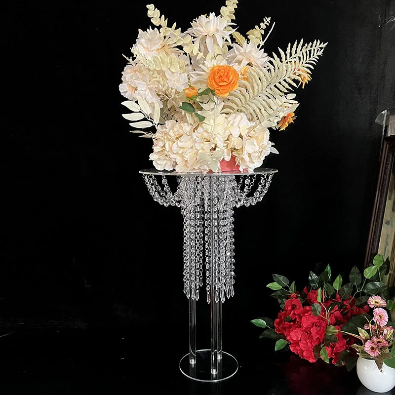 4 pcs Fashion Engagement Party Table Centerpieces Crystal Candy Holder Wedding Dessert Cake Stand Birthday Baptism Ornament Rack