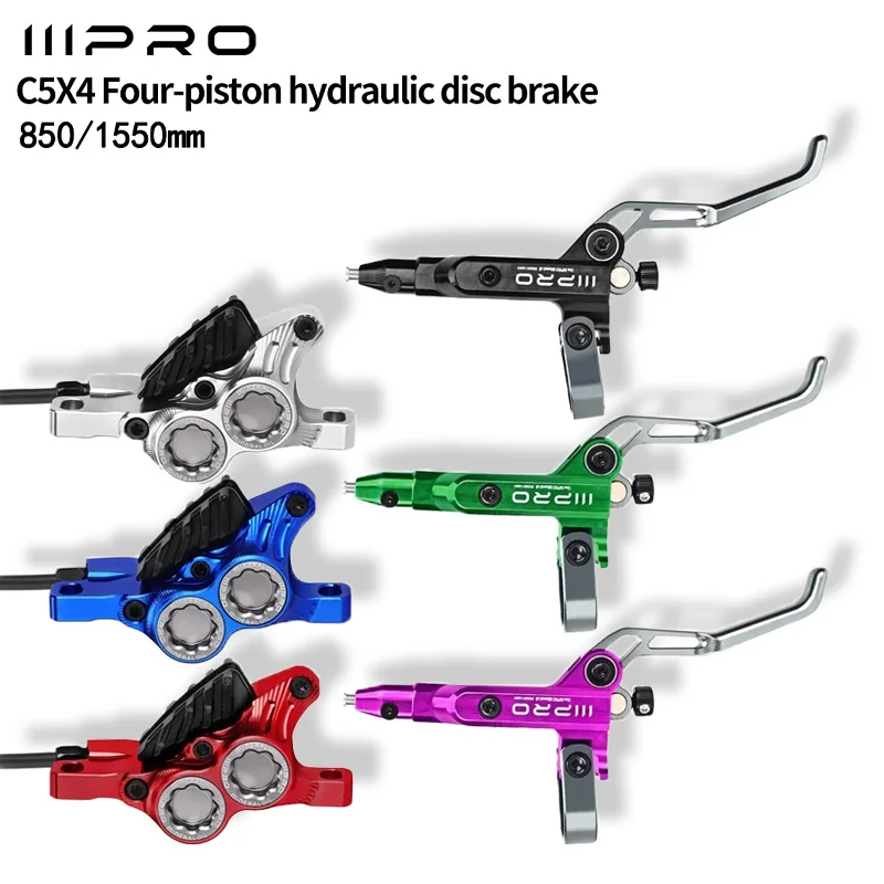 

IIIPRO C5X4 Ultralight 4 Piston Bicycle Hydraulic Brake MTB Brake Cooling Oil Pressure 850/1550mm AM DH Road Bike Disc Brake