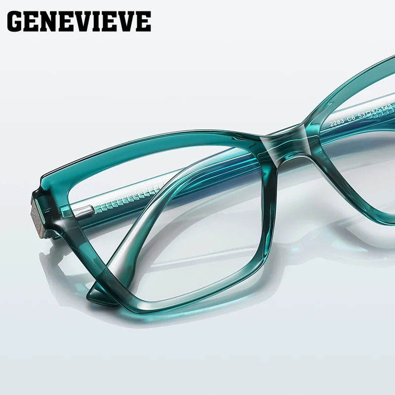 جنيف جديد بسيط المرأة عين القط تصميم مكافحة الضوء الأزرق نظارات للقراءة اللونية تخصيص وصفة طبية PFD2283 #3