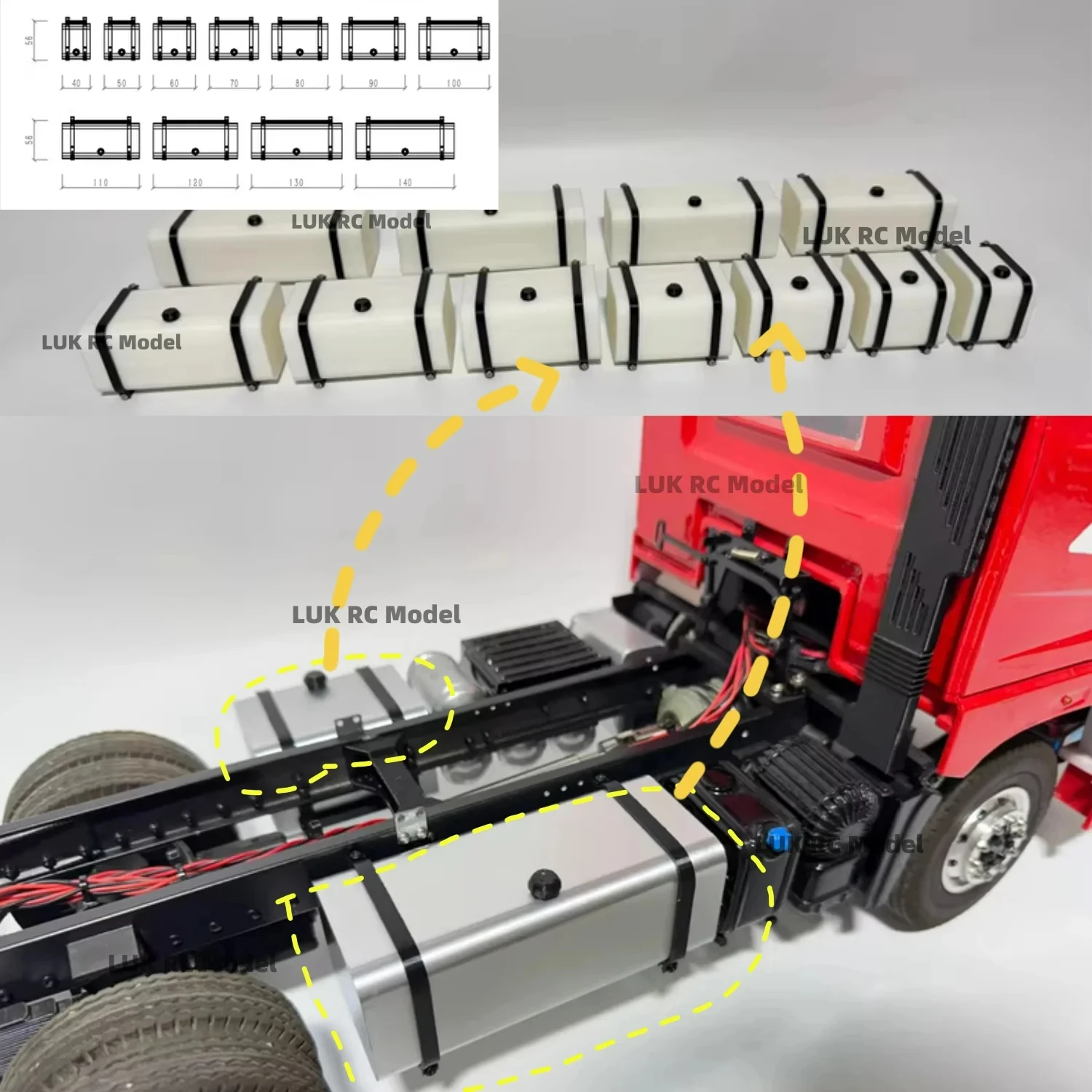 

1/14 грузовик, имитация масляного бака для радиоуправляемого трактора, декоративная часть, модель прицепа Tamiya, грязевой самосвал, игрушка «сделай сам», неокрашенная